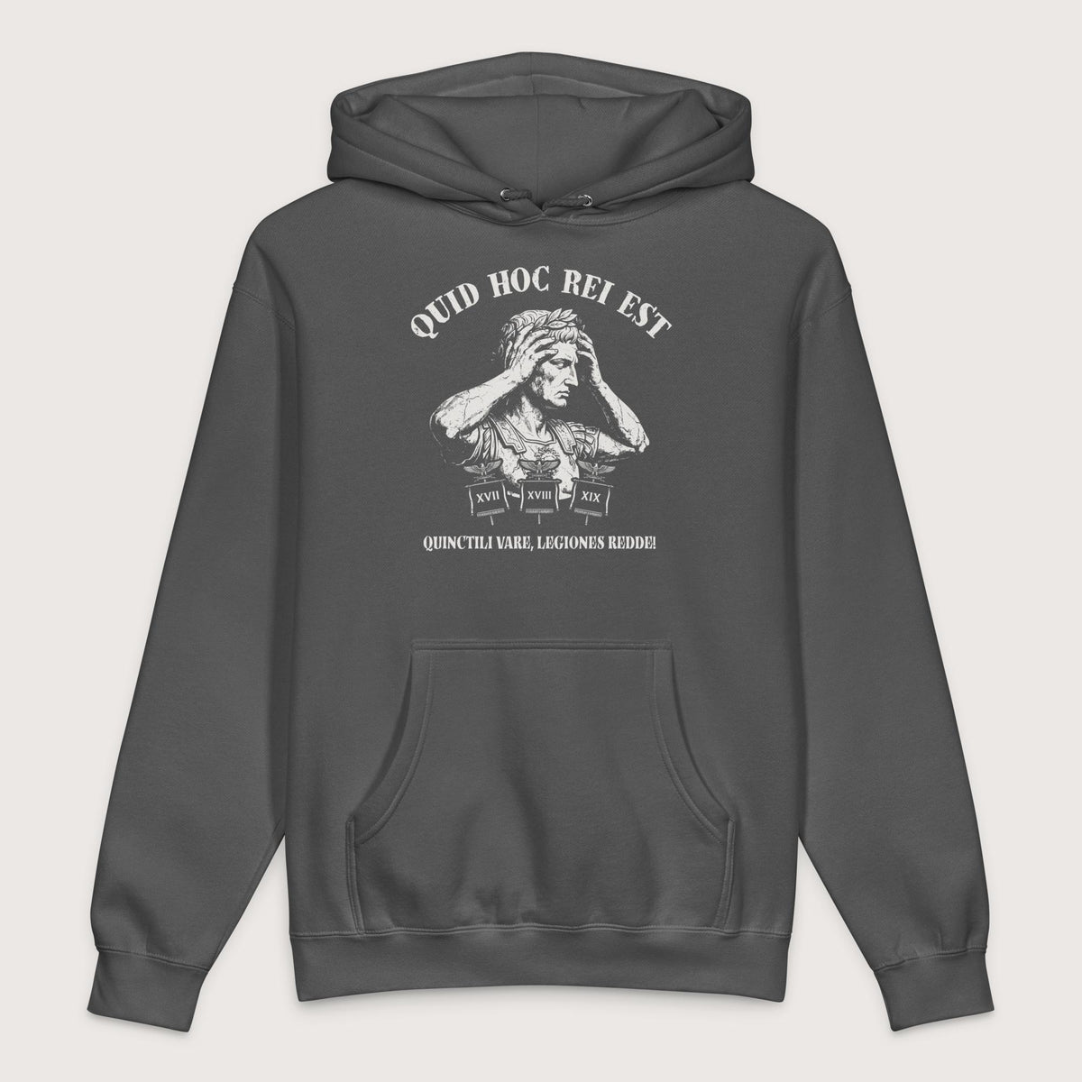 Charcoal Solid Augustus What the Hell Is This Latin - Premium Hoodie - history buff gift by HistoHead