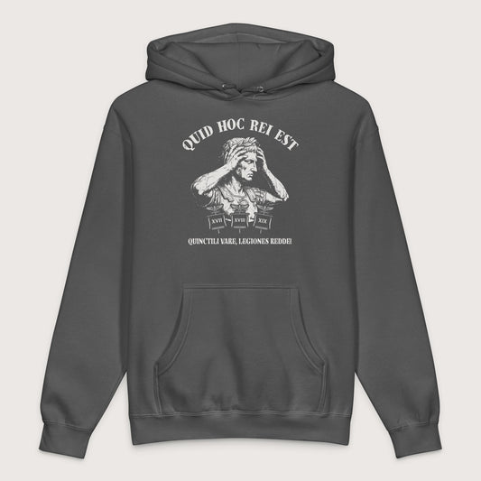 Charcoal Solid Augustus What the Hell Is This Latin - Premium Hoodie - history buff gift by HistoHead