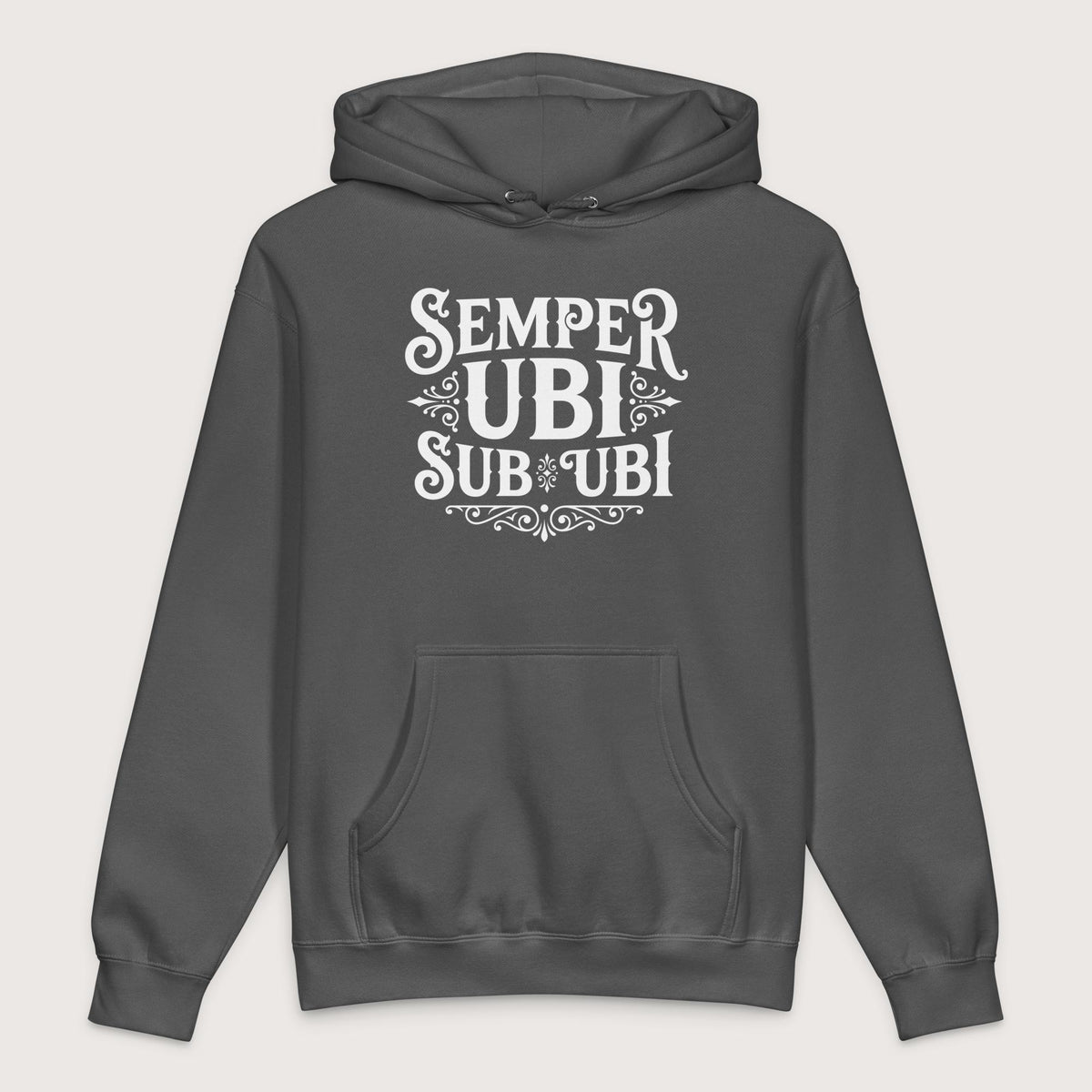 Charcoal Solid Latin Pun Semper Ubi Sub Ubi - Premium Hoodie - history buff gift by HistoHead