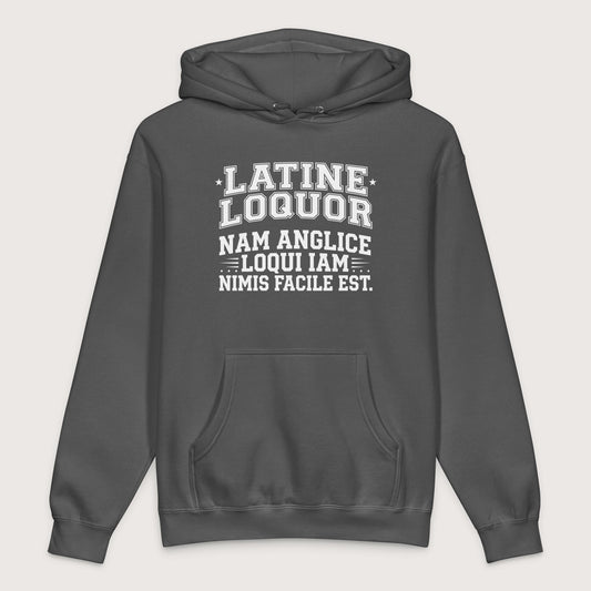 Charcoal Solid I Speak Latin Because English Is Too Easy Now - Premium Hoodie - history buff gift by HistoHead