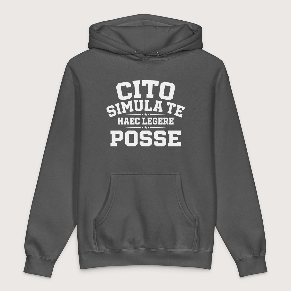 Charcoal Solid Latin Quick Pretend You Can Read This - Premium Hoodie - history buff gift by HistoHead