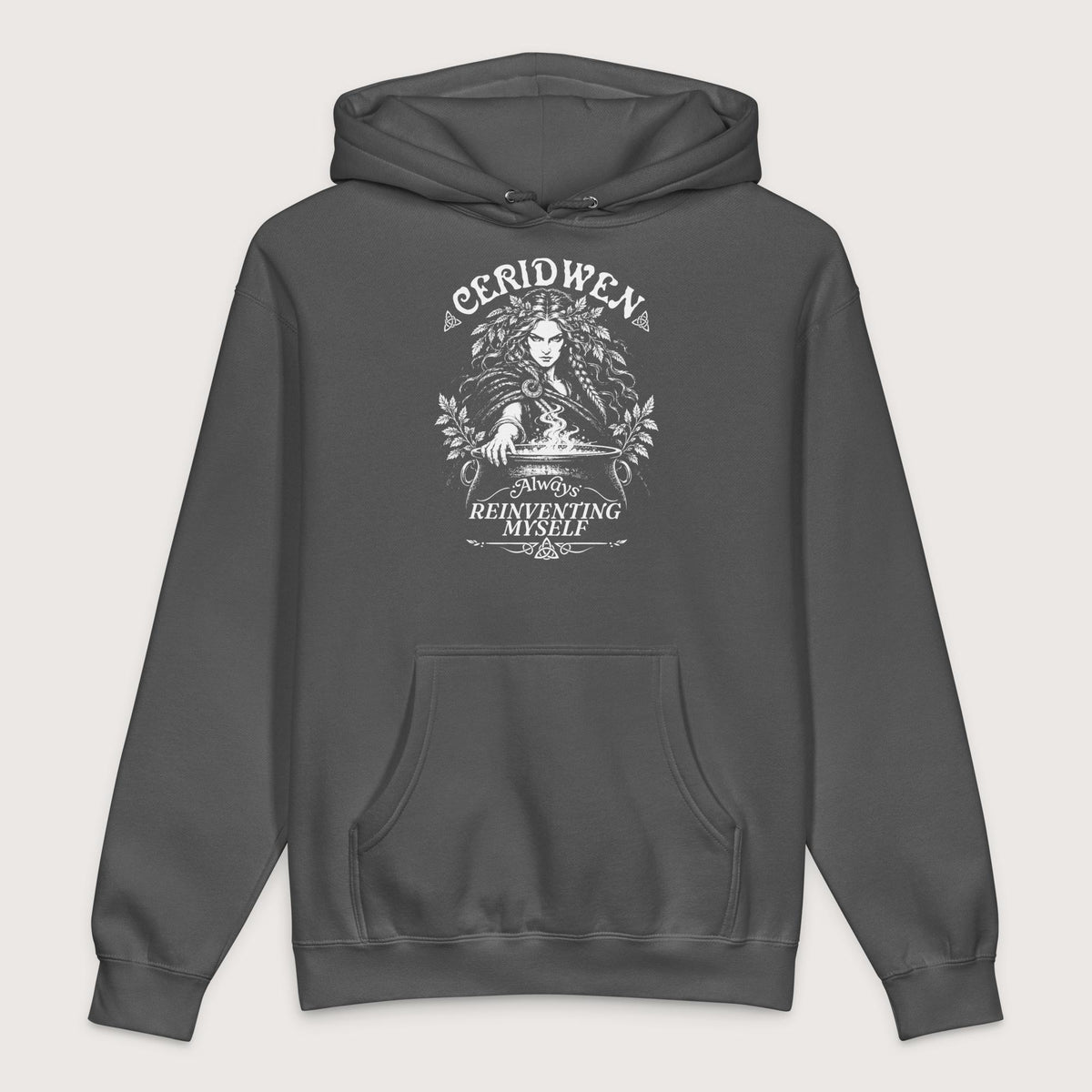 Charcoal Solid Ceridwen Always Reinventing Myself - Premium Hoodie - history buff gift by HistoHead