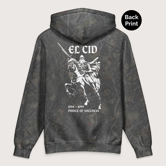 Darkwood Tree Camo El Cid Prince of Valencia - Premium Hoodie - Back Print - history buff gift by HistoHead
