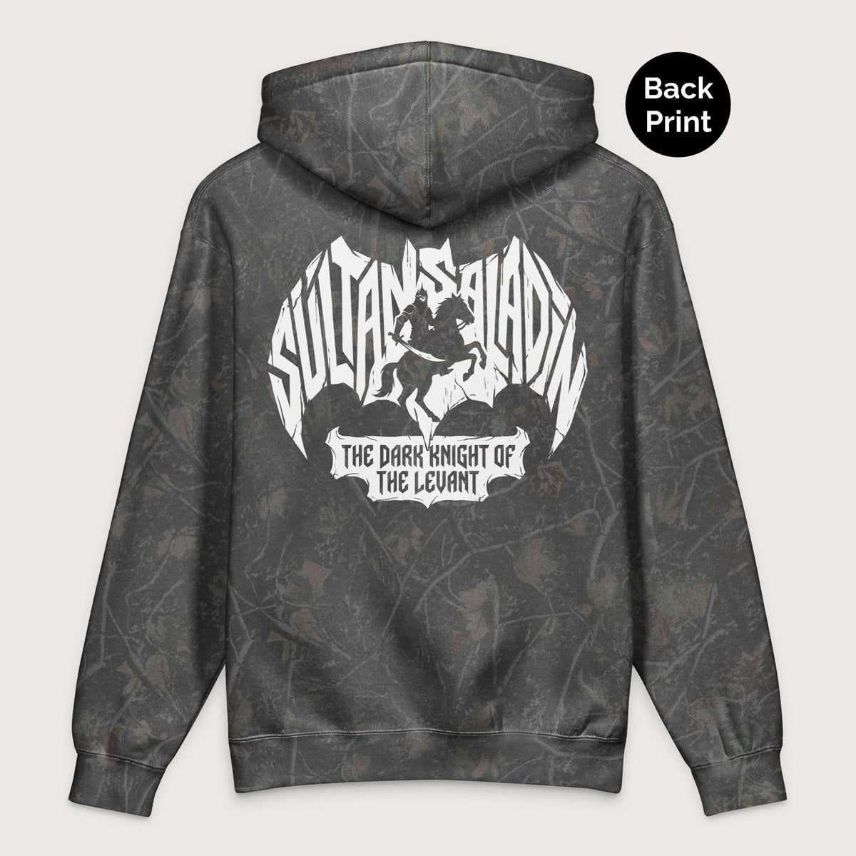 Darkwood Tree Camo Saladin Dark Knight - Premium Hoodie - Back Print - history buff gift by HistoHead