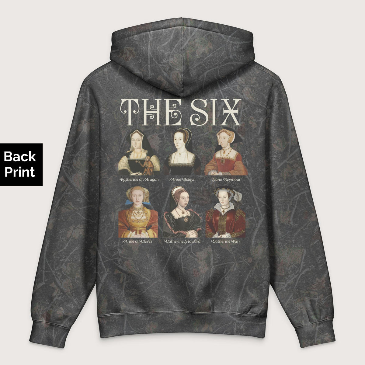 Darkwood Tree Camo The Six - Premium Hoodie - Back Print - history buff gift by HistoHead