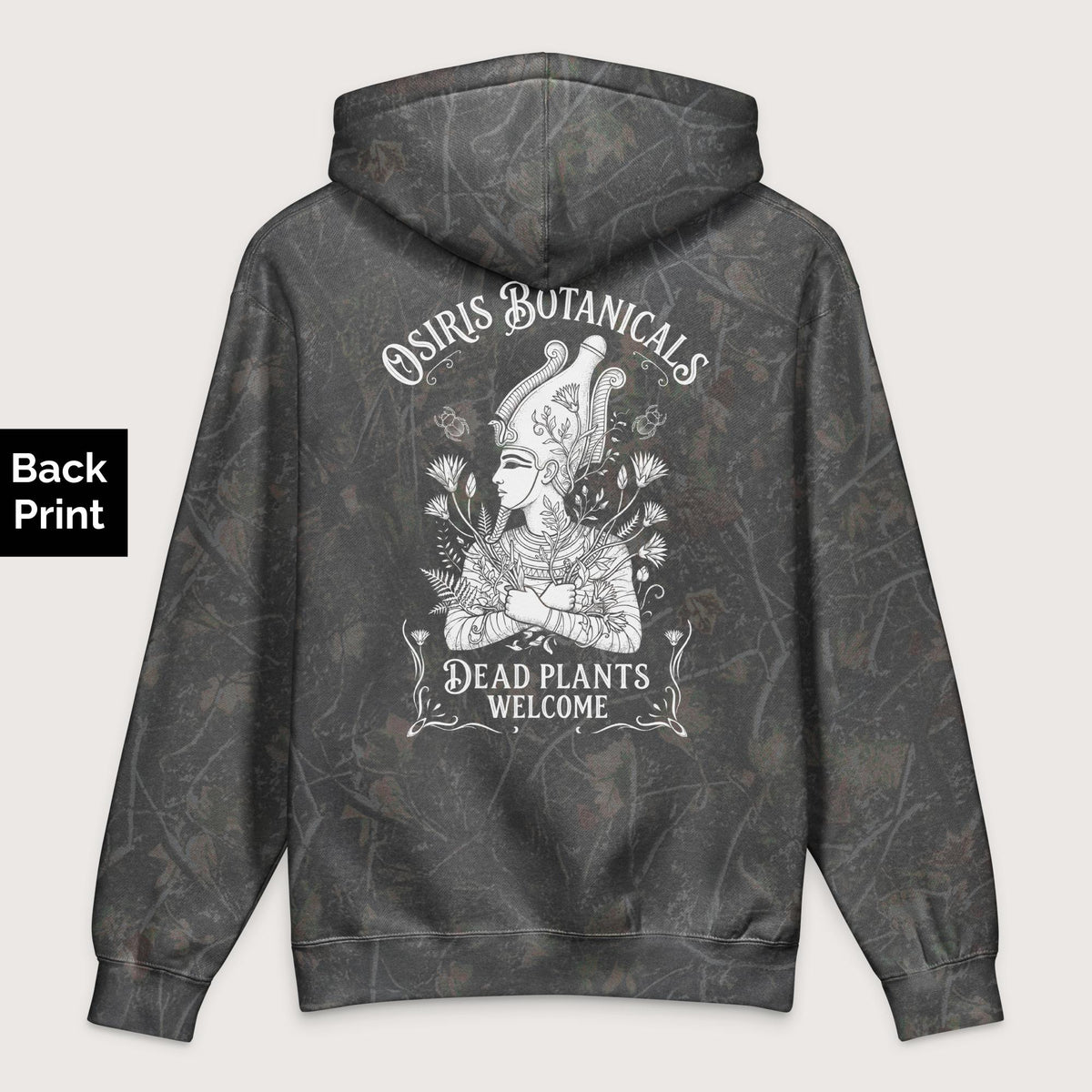 Darkwood Tree Camo Osiris Botanicals - Premium Hoodie - Back Print - history buff gift by HistoHead
