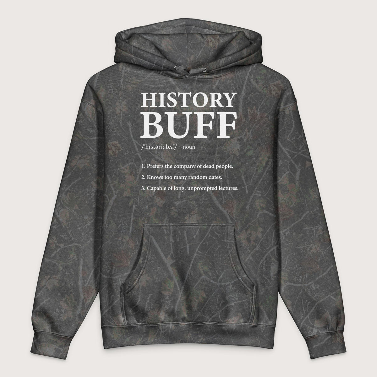 Darkwood Tree Camo History Buff Definition - Premium Hoodie - history buff gift by HistoHead