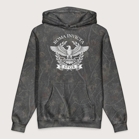 Darkwood Tree Camo Roma Invicta - Premium Hoodie - history buff gift by HistoHead