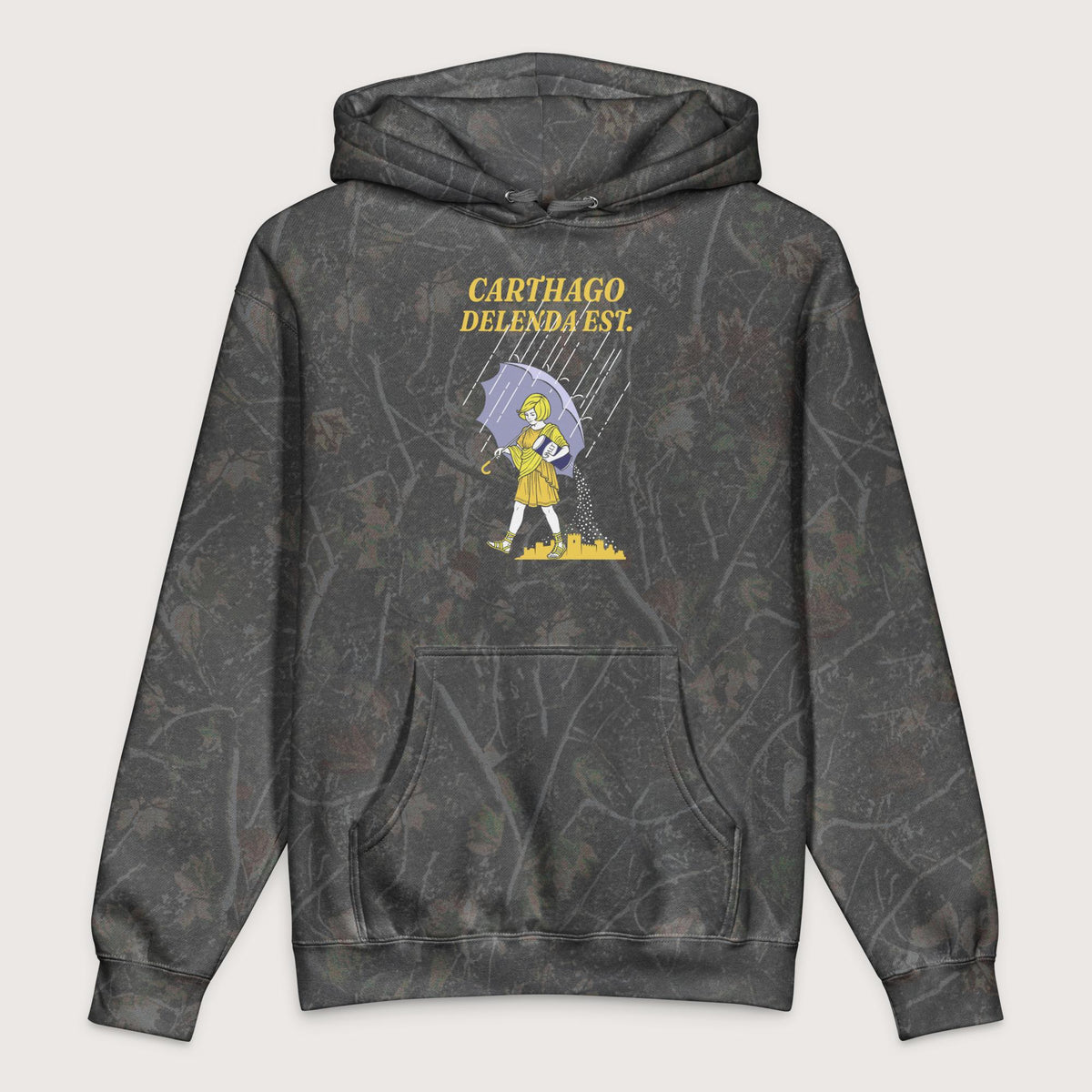 Darkwood Tree Camo Carthago Delenda Est Salt Girl - Premium Hoodie - history buff gift by HistoHead