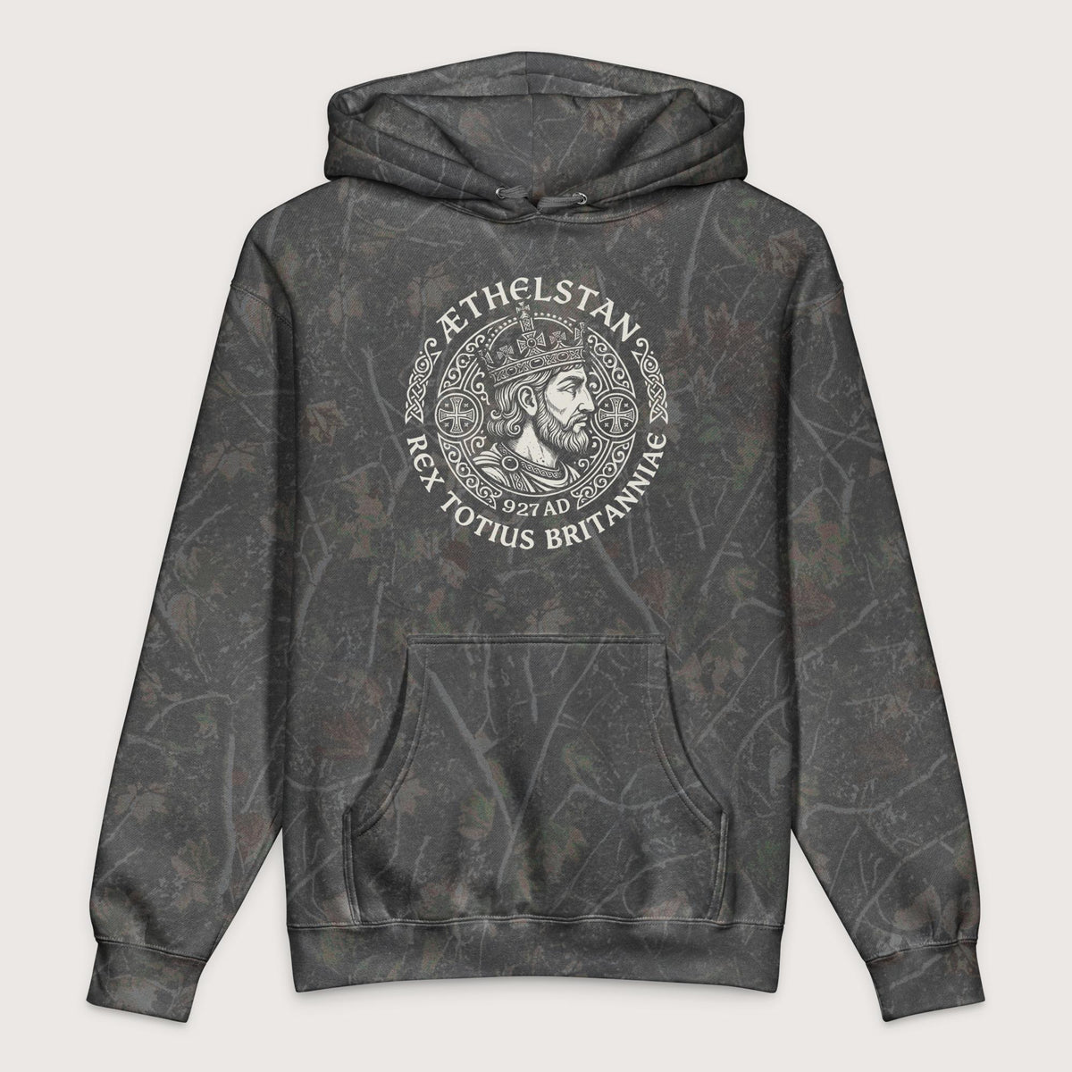 Darkwood Tree Camo Æthelstan King of All Britain - Premium Hoodie - history buff gift by HistoHead