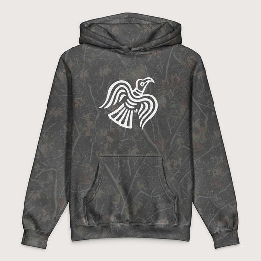 Darkwood Tree Camo Viking Raven Symbol - Premium Hoodie - history buff gift by HistoHead