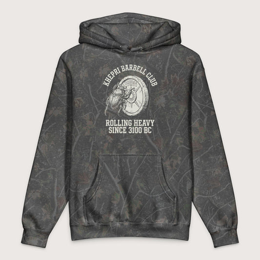 Darkwood Tree Camo Khepri Barbell Club - Premium Hoodie - history buff gift by HistoHead