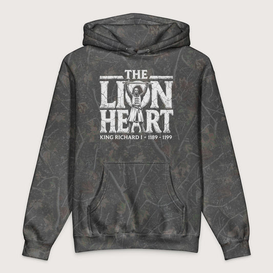Darkwood Tree Camo Richard the Lionheart - Premium Hoodie - history buff gift by HistoHead