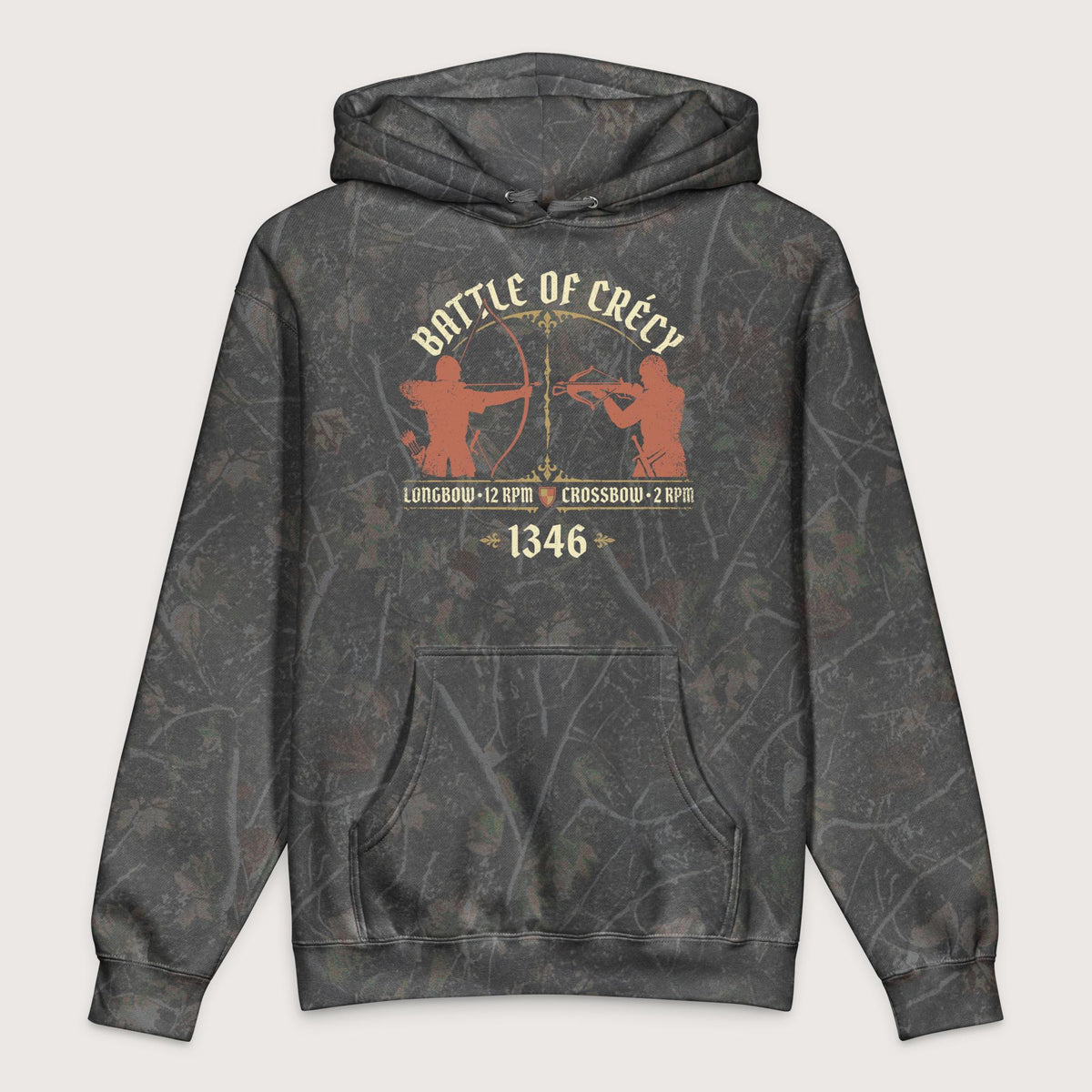 Darkwood Tree Camo Battle of Crecy 1346 - Premium Hoodie - history buff gift by HistoHead