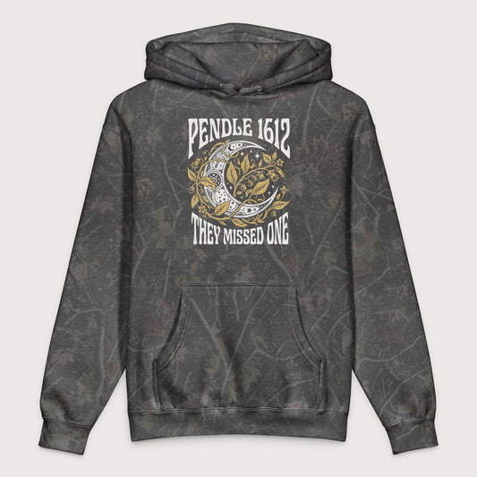 Darkwood Tree Camo Pendle Witch Trials They Missed One - Premium Hoodie - history buff gift by HistoHead