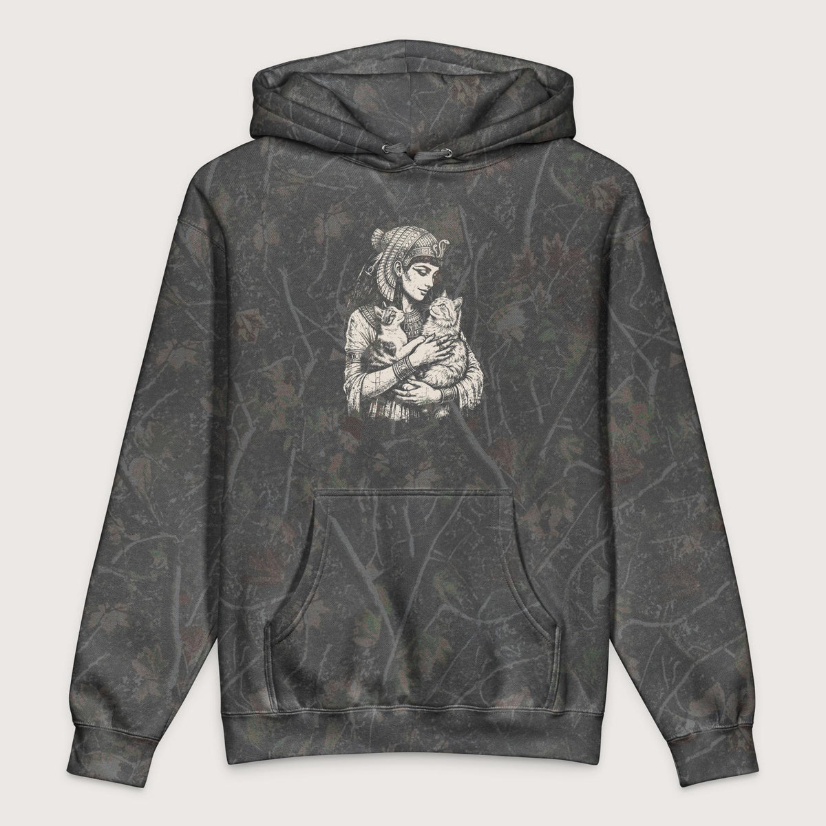 Darkwood Tree Camo Cleopatra's Cats - Premium Hoodie - history buff gift by HistoHead