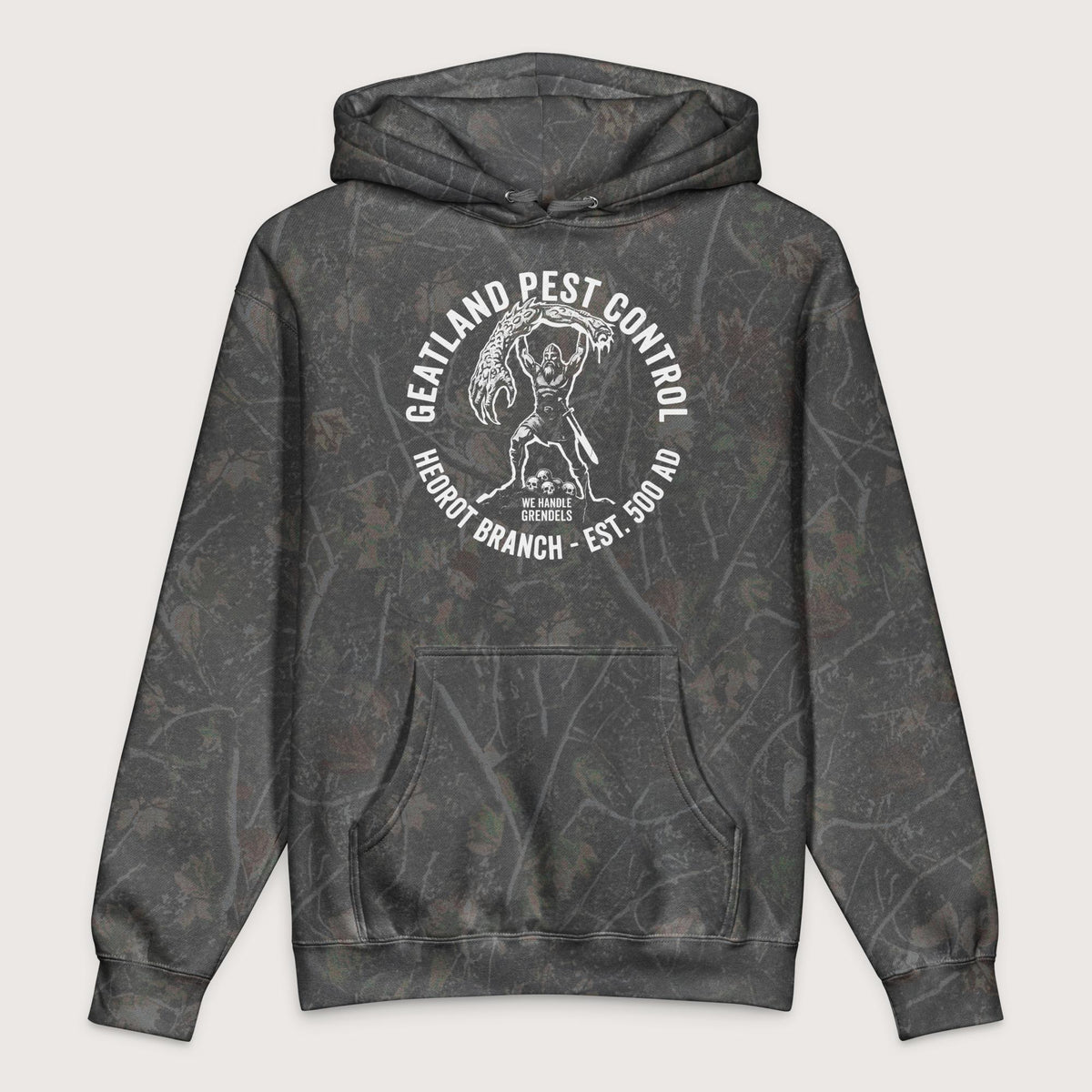 Darkwood Tree Camo Geatland Pest Control - Premium Hoodie - history buff gift by HistoHead