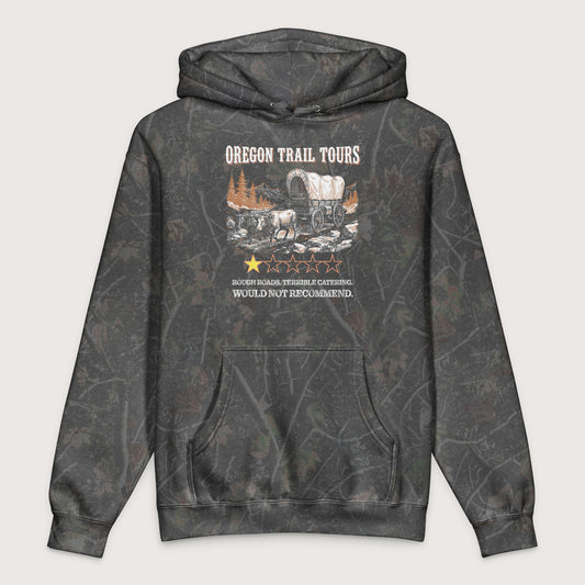Darkwood Tree Camo Oregon Trail Tours Review - Premium Hoodie - history buff gift by HistoHead