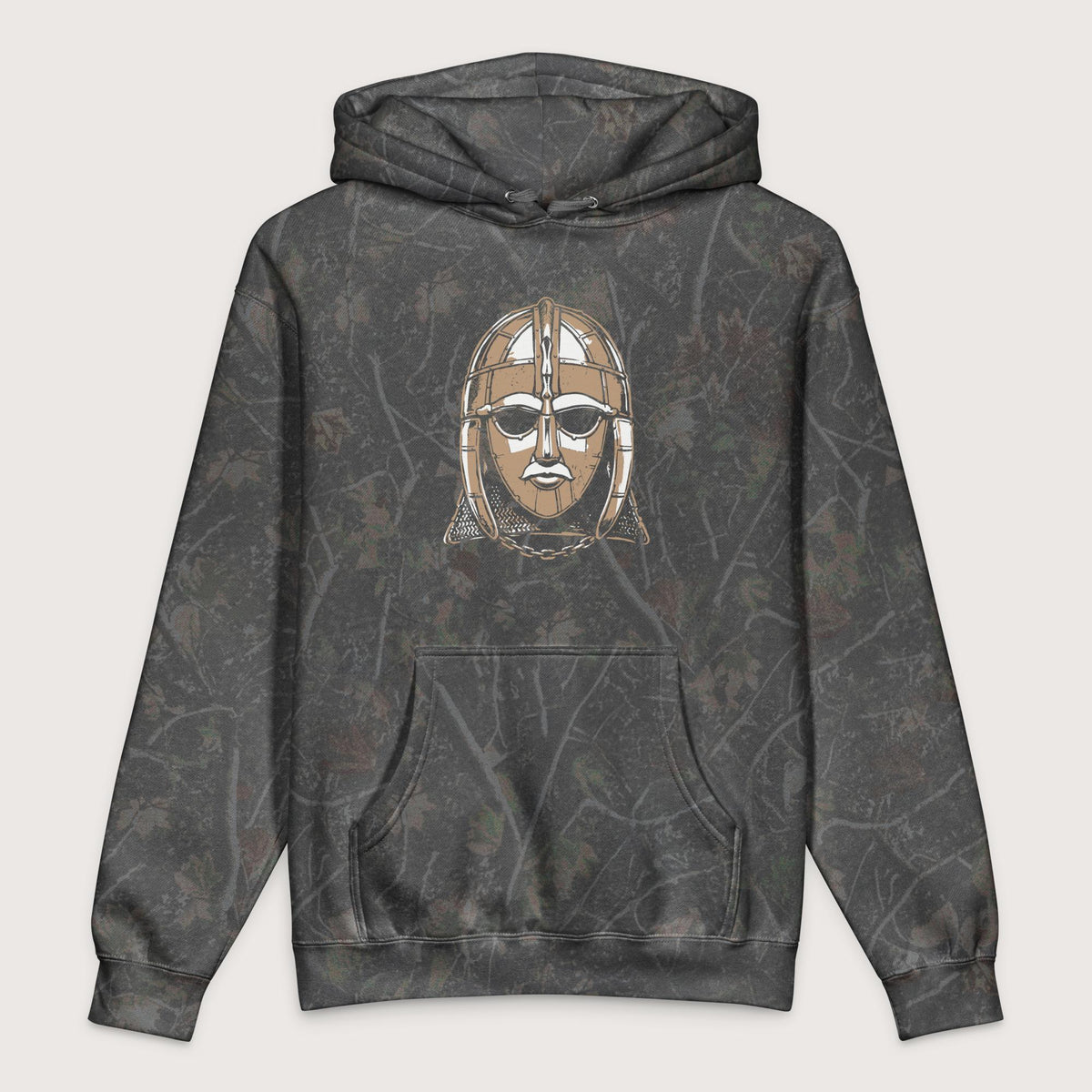 Darkwood Tree Camo Sutton Hoo Helmet - Premium Hoodie - history buff gift by HistoHead