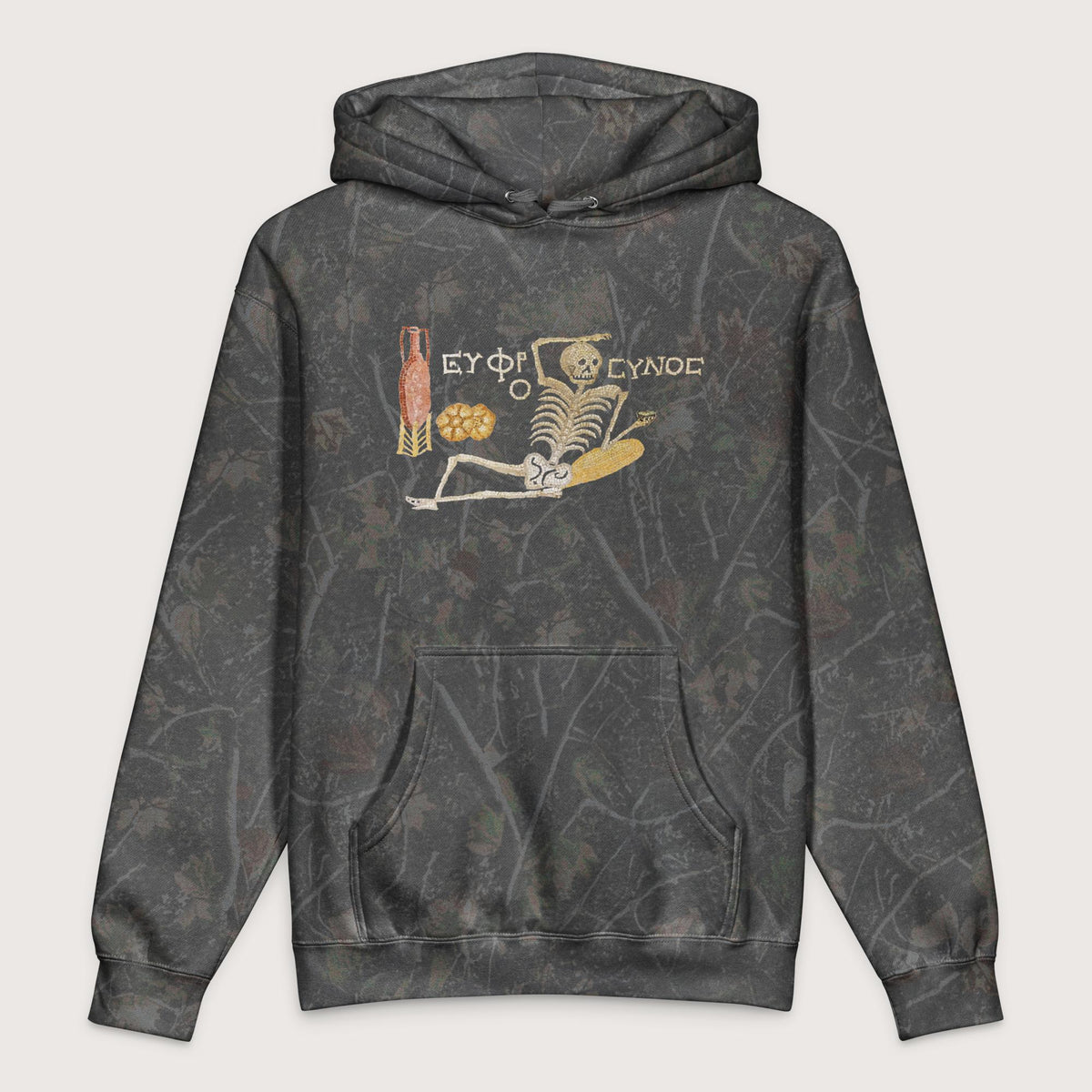 Darkwood Tree Camo Skeleton Mosaic - Premium Hoodie - history buff gift by HistoHead