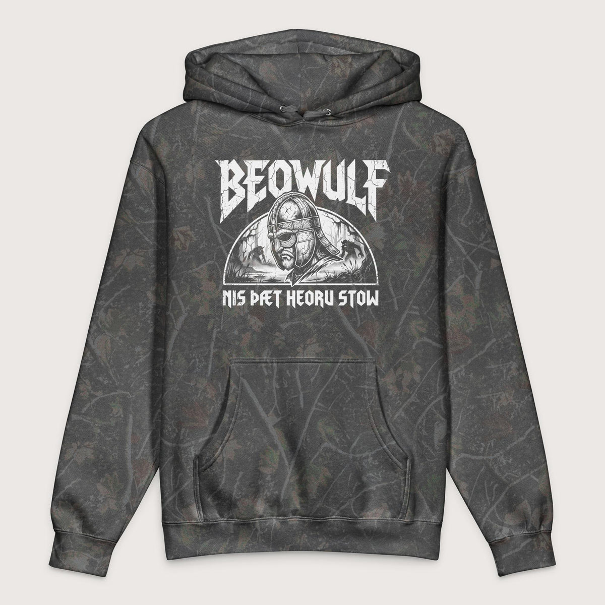 Darkwood Tree Camo Beowulf That Is No Pleasant Place Old English - Premium Hoodie - history buff gift by HistoHead