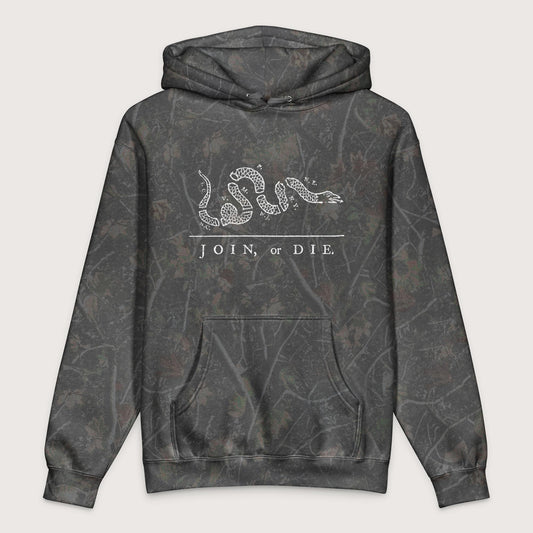 Darkwood Tree Camo Join Or Die - Premium Hoodie - history buff gift by HistoHead