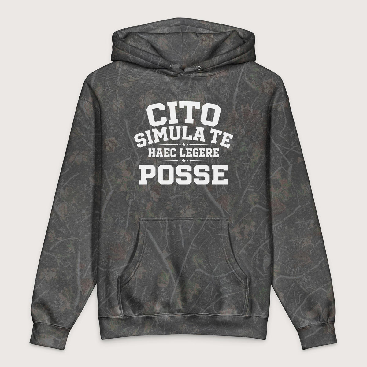 Darkwood Tree Camo Latin Quick Pretend You Can Read This - Premium Hoodie - history buff gift by HistoHead