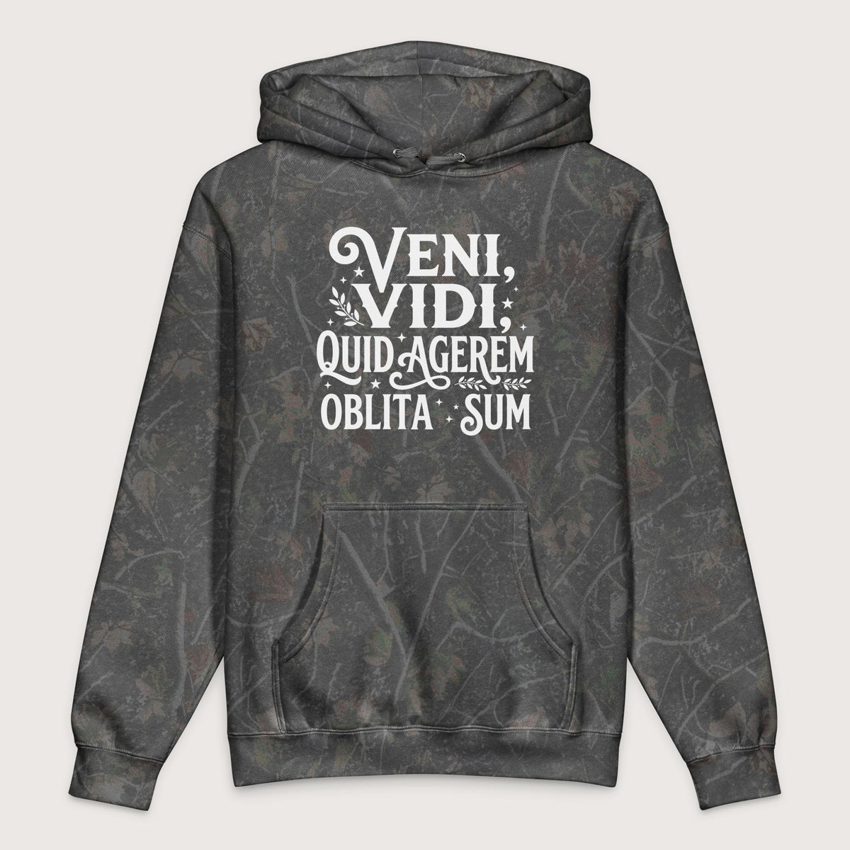 Darkwood Tree Camo Latin I Came I Saw I Forgot I Was Doing (Feminine Version) - Premium Hoodie - history buff gift by HistoHead