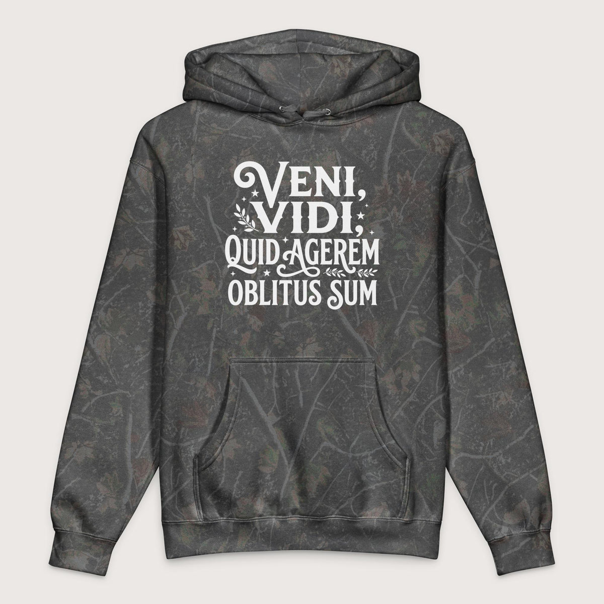 Darkwood Tree Camo Latin I Came I Saw I Forgot I Was Doing - Premium Hoodie - history buff gift by HistoHead