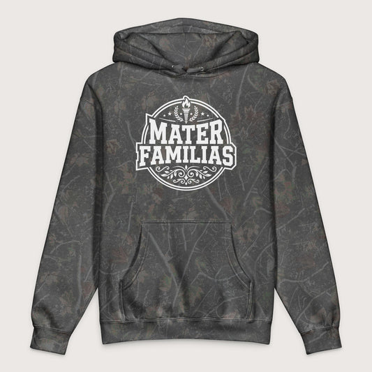Darkwood Tree Camo Mater Familias Latin - Premium Hoodie - history buff gift by HistoHead