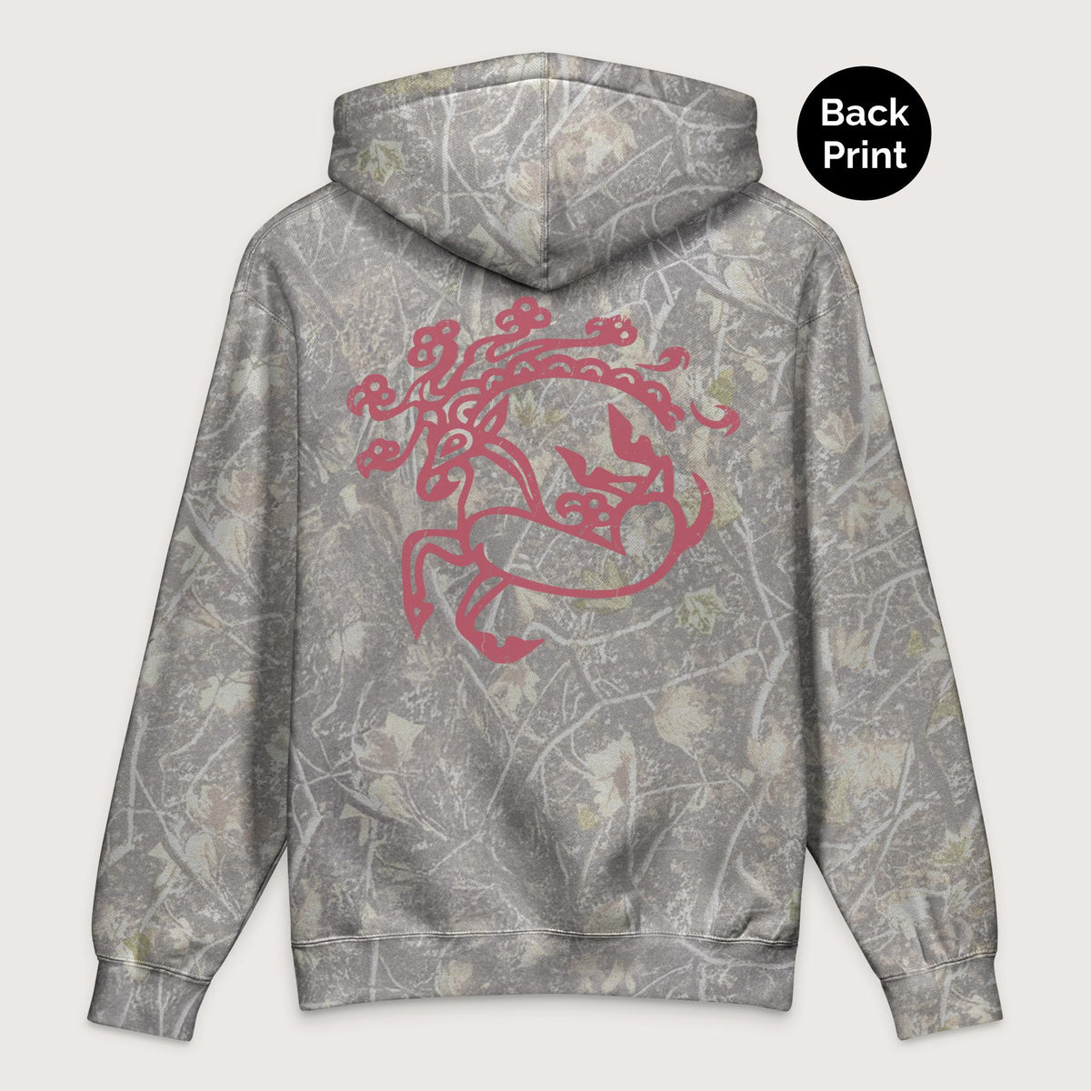 Deadwood Tree Camo Siberian Ice Maiden Tattoo - Premium Hoodie - Back Print - history buff gift by HistoHead