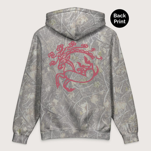 Deadwood Tree Camo Siberian Ice Maiden Tattoo - Premium Hoodie - Back Print - history buff gift by HistoHead