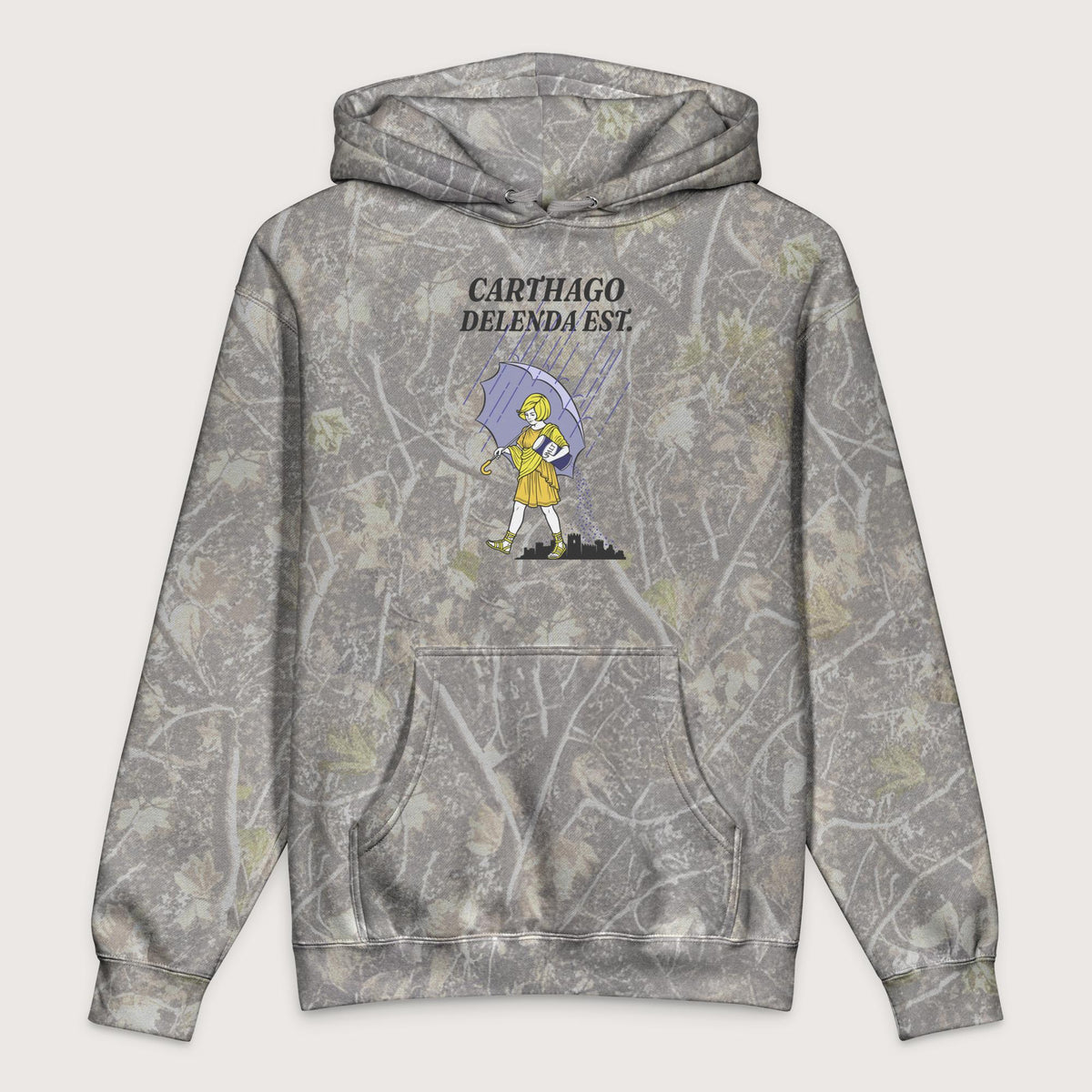 Deadwood Tree Camo Carthago Delenda Est Salt Girl - Premium Hoodie - history buff gift by HistoHead