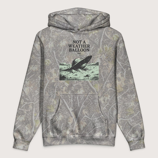 Deadwood Tree Camo Roswell Weather Balloon - Premium Hoodie - history buff gift by HistoHead