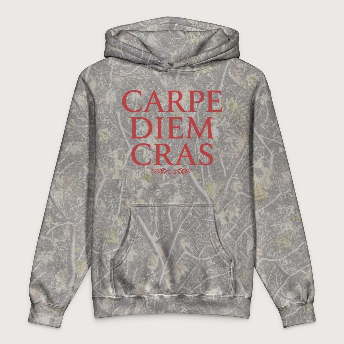 Deadwood Tree Camo Seize the Day Tomorrow in Latin - Premium Hoodie - history buff gift by HistoHead