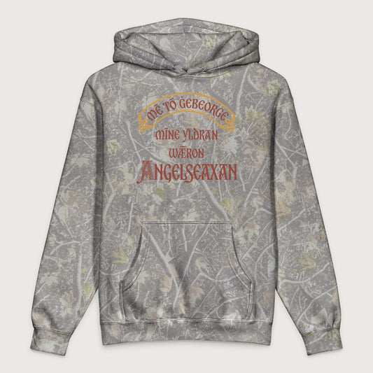 Deadwood Tree Camo In My Defense My Ancestors Were Anglo-Saxons in Old English - Premium Hoodie - history buff gift by HistoHead
