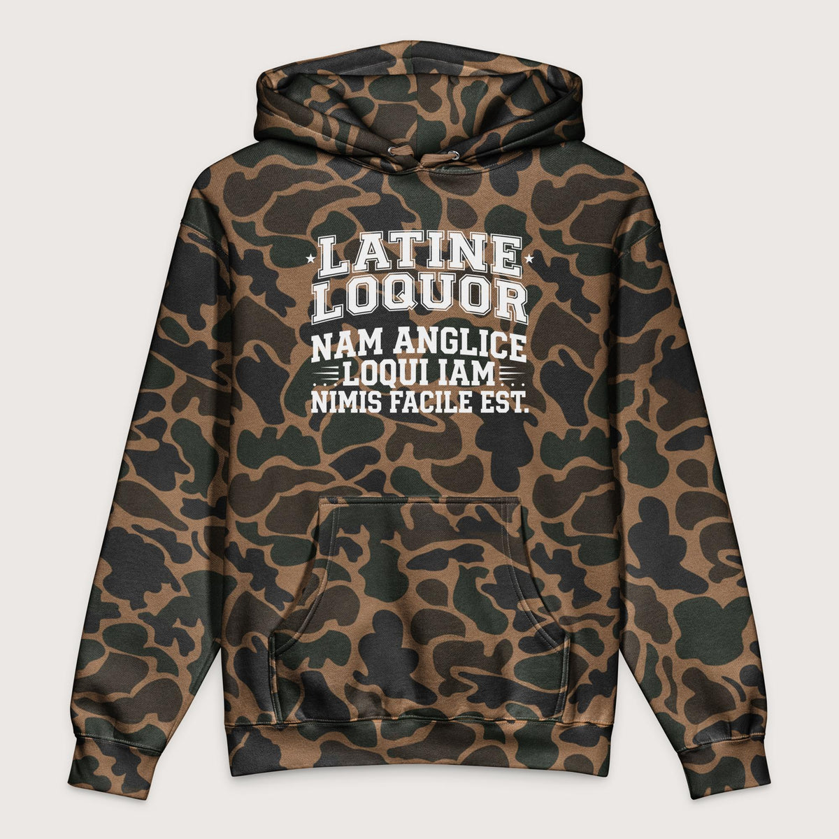 Duck Camo I Speak Latin Because English Is Too Easy Now - Premium Hoodie - history buff gift by HistoHead