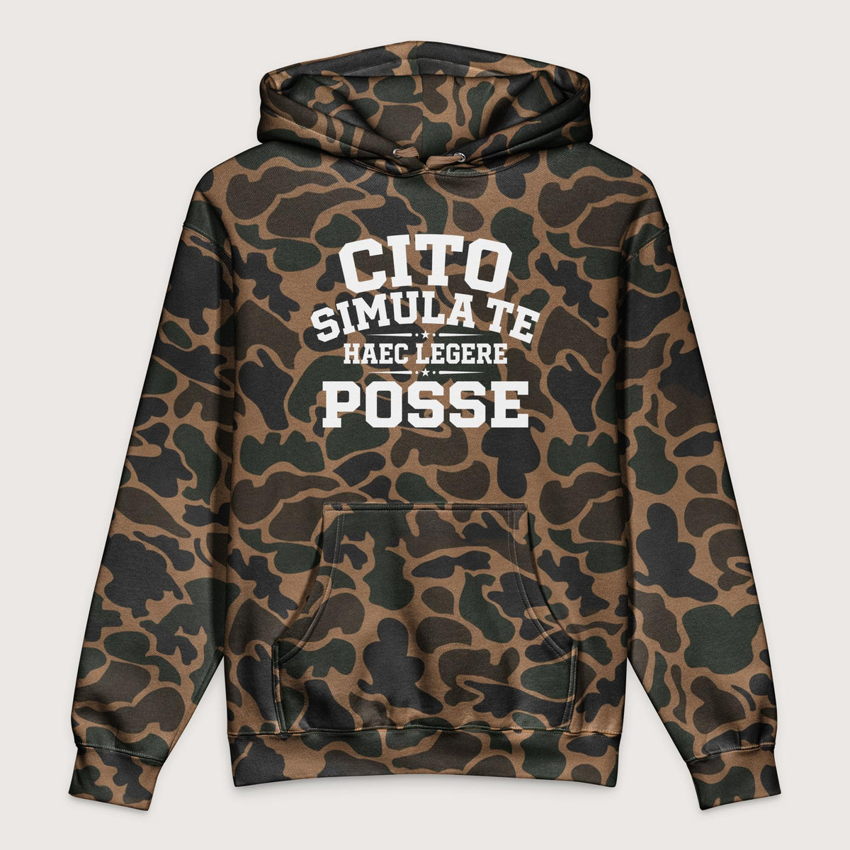 Duck Camo Latin Quick Pretend You Can Read This - Premium Hoodie - history buff gift by HistoHead