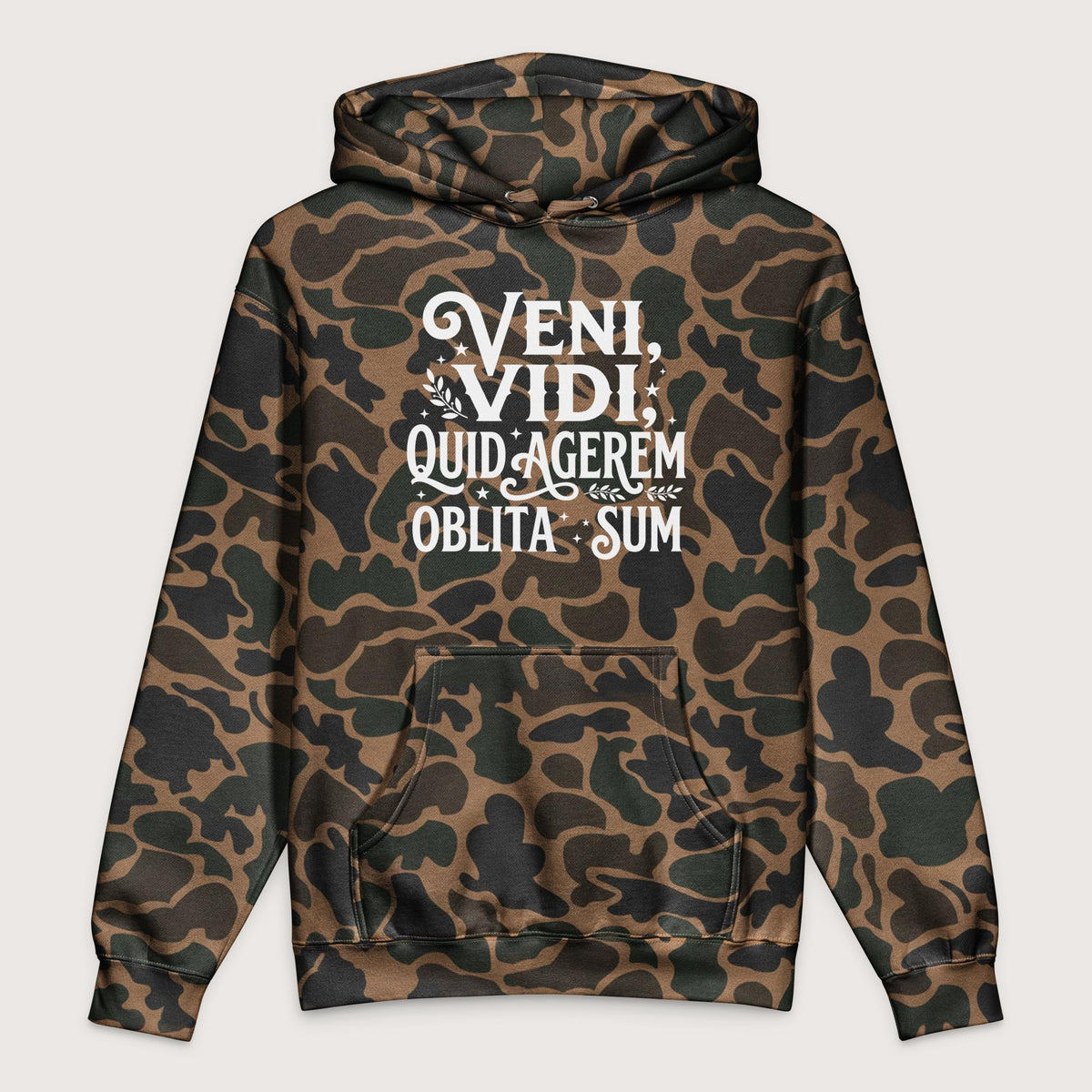 Duck Camo Latin I Came I Saw I Forgot I Was Doing (Feminine Version) - Premium Hoodie - history buff gift by HistoHead