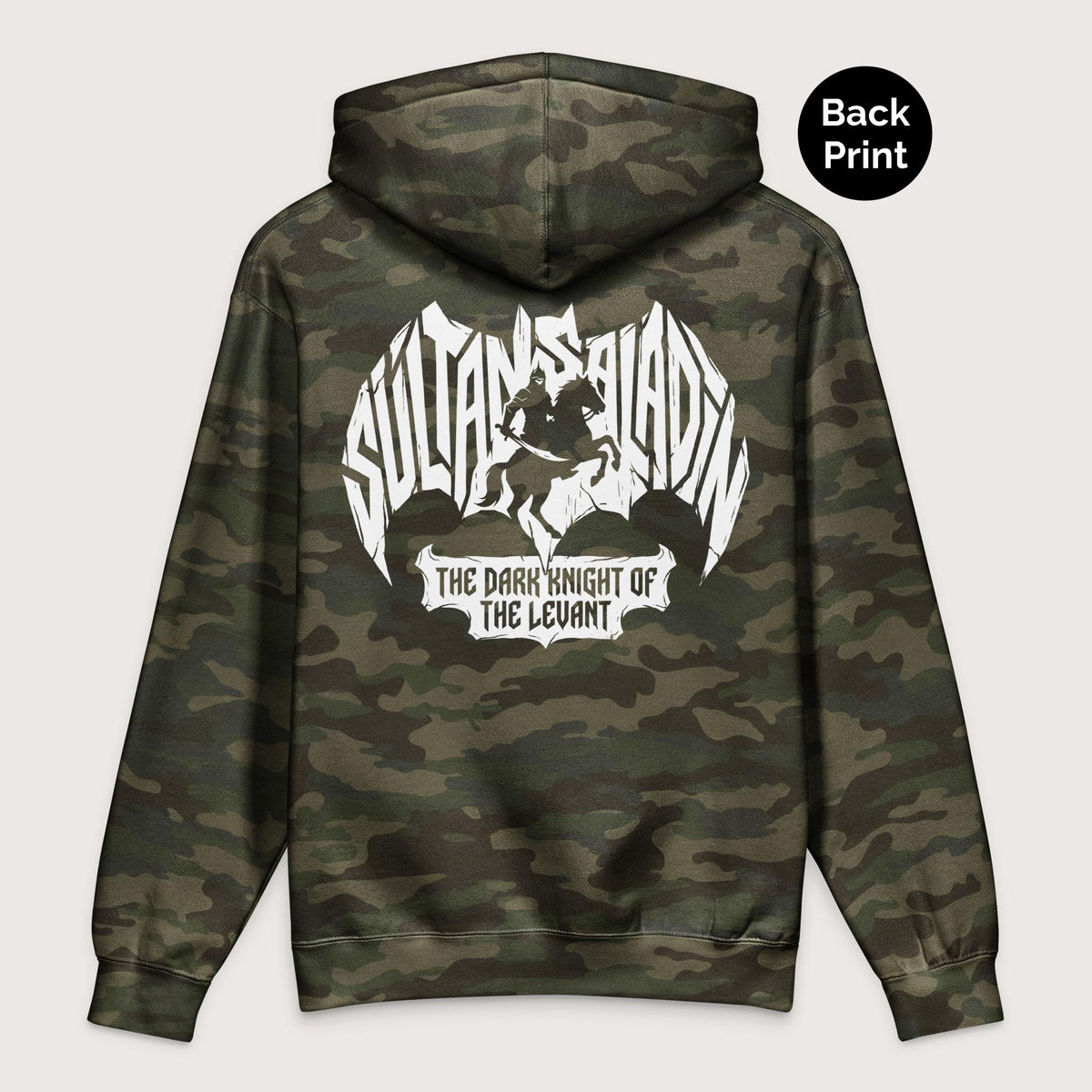 Forest Camo Saladin Dark Knight - Premium Hoodie - Back Print - history buff gift by HistoHead