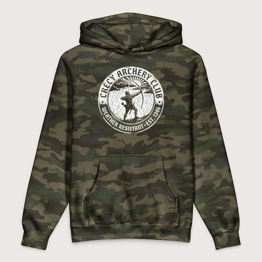 Forest Camo Crecy Archery Club - Premium Hoodie - history buff gift by HistoHead