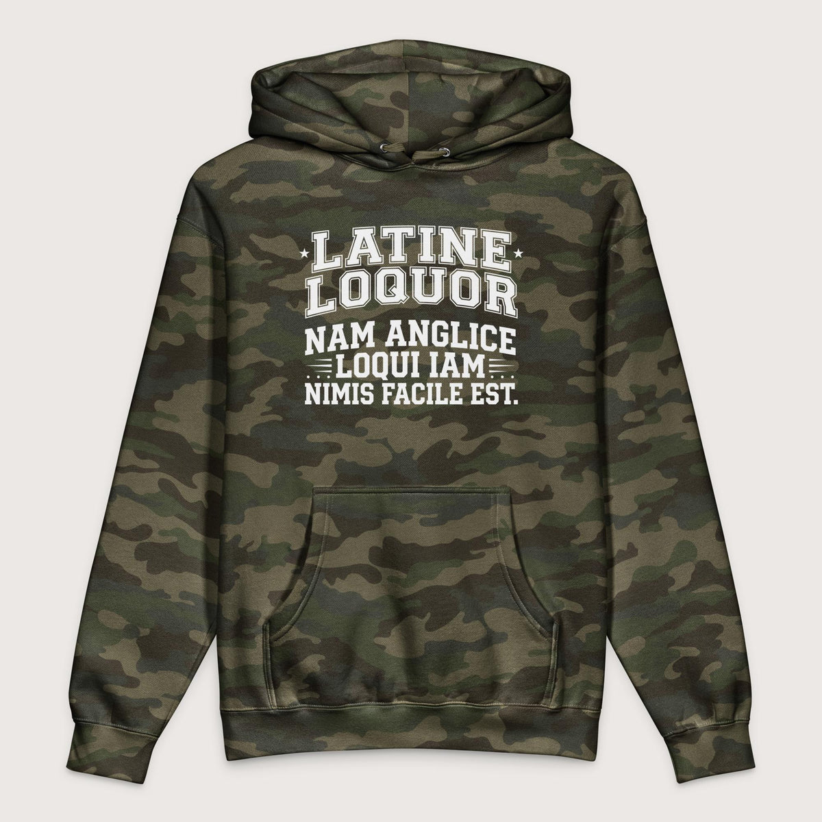 Forest Camo I Speak Latin Because English Is Too Easy Now - Premium Hoodie - history buff gift by HistoHead