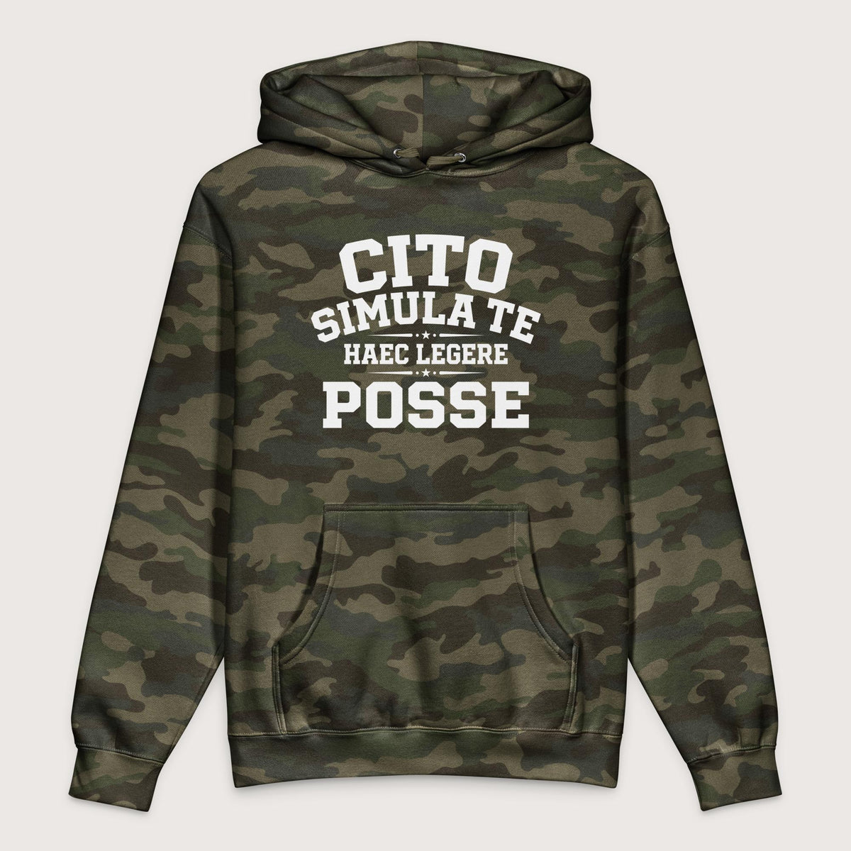 Forest Camo Latin Quick Pretend You Can Read This - Premium Hoodie - history buff gift by HistoHead