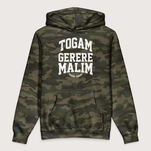 Forest Camo Latin I'd Rather Be Wearing A Toga - Premium Hoodie - history buff gift by HistoHead