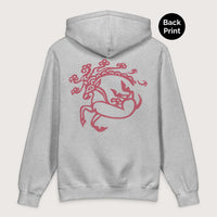 Grey Heather Siberian Ice Maiden Tattoo - Premium Hoodie - Back Print - history buff gift by HistoHead