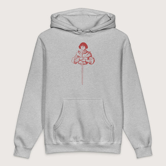 Grey Heather Joan of Arc Stamp - Premium Hoodie - history buff gift by HistoHead