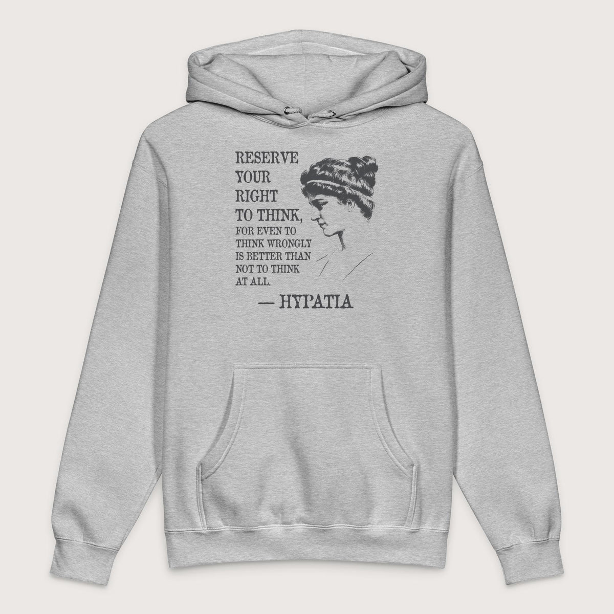 Grey Heather Hypatia Quote - Premium Hoodie - history buff gift by HistoHead