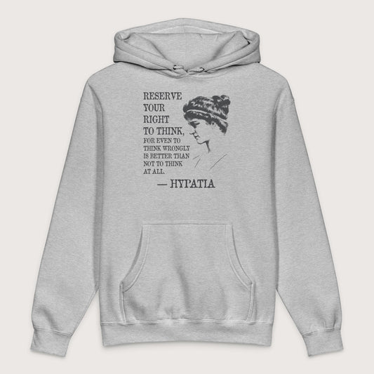 Grey Heather Hypatia Quote - Premium Hoodie - history buff gift by HistoHead