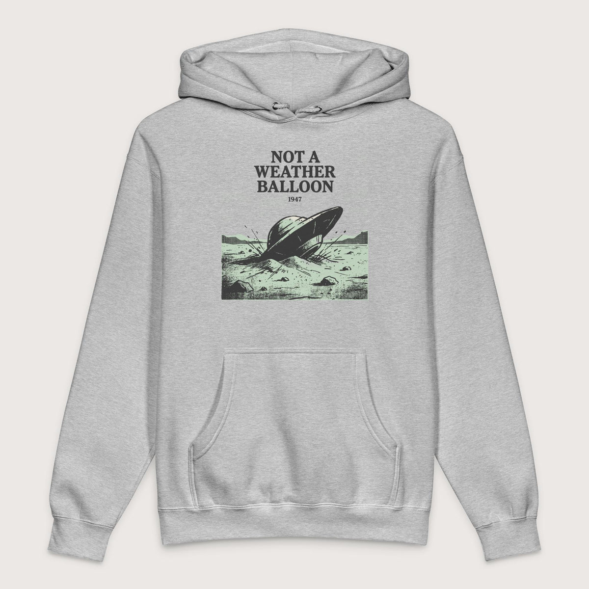 Grey Heather Roswell Weather Balloon - Premium Hoodie - history buff gift by HistoHead