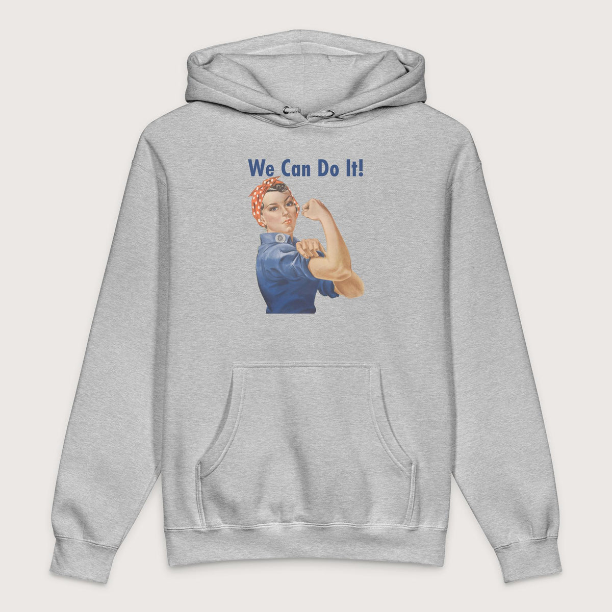 Grey Heather Rosie We Can Do It - Premium Hoodie - history buff gift by HistoHead